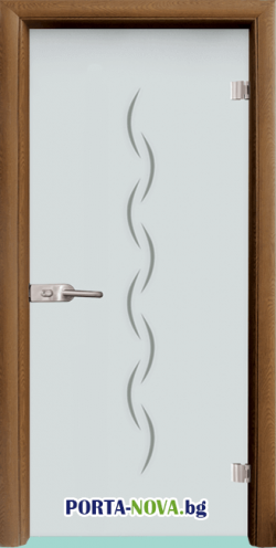 Стъклена интериорна врата, Gravur G 13-1, каса златен дъб