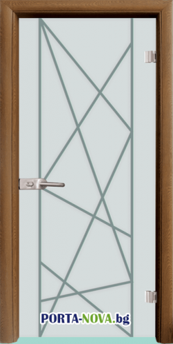 Стъклена интериорна врата Gravur-G-13-5 каса златен дъб