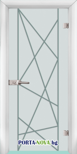 Стъклена интериорна врата Gravur-G-13-5-W каса бяла