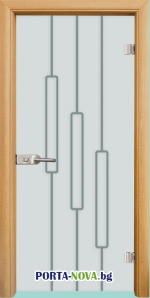 Стъклена интериорна врата, Sand G 14-11 златен дъб