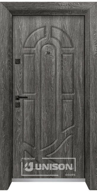 Входна врата Унисон Оптима 4512p, цвят Сив ясен