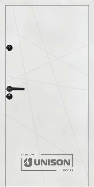 Входна врата Унисон Термо плюс, модел Брилянт, цвят Бял Мат