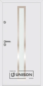 Входна врата Унисон Термо плюс, модел Стило, цвят Бял мат
